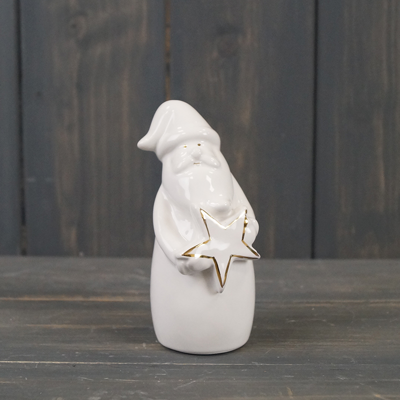 Small Ceramic Santa with Star detail page
